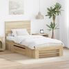 vidaXL Bed Frame with Headboard Sonoma Oak 90 x 200 cm Engineered Wood