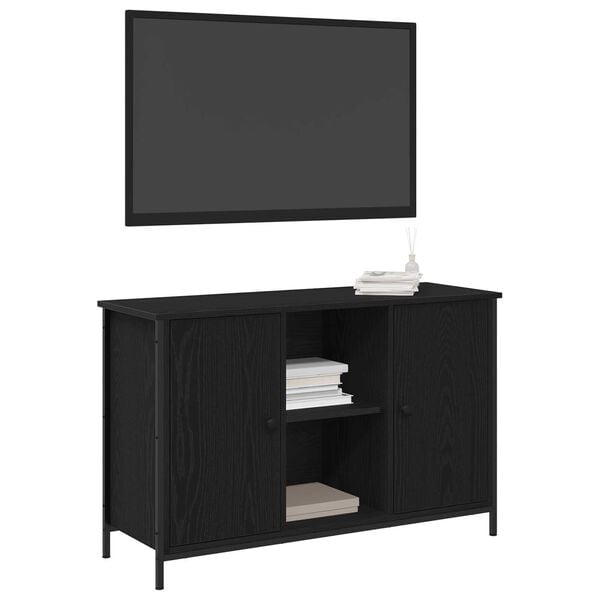 vidaXL TV Cabinet Set Black Oak 101 x 35 x 65 cm Engineered Wood