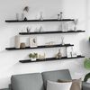 vidaXL Wall Shelves 4 pcs Black 115x9x3 cm