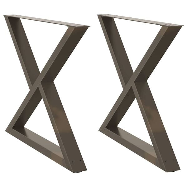 vidaXL Dining Table Legs 2 pcs Natural Steel 90x(72-73.3) cm Steel