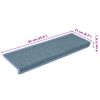 vidaXL Stair Mats 30 pcs 65x21x4 cm Sea Blue Rectangular Edge