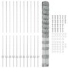 vidaXL Fence with Post Silver 1.4 x 25 m Steel