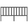 vidaXL Bed Headboard Grey 186x4x100 cm Solid Wood Pine