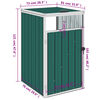 vidaXL Garbage Bin Shed Green 72x81x121 cm Steel