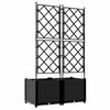 vidaXL Garden Planter 2 pcs Black 80 x 40 x 143 cm Steel
