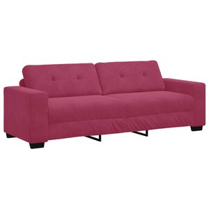 vidaXL Sofa Wine Red 221 x 78 x 80 cm Fabric