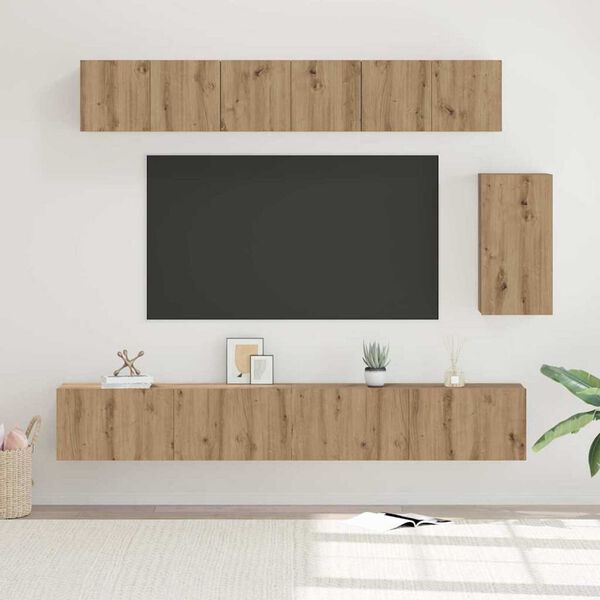 vidaXL TV Cabinet Set with Drawer 6 pcs Artisan oak 100 x 30 x 30 cm