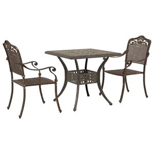 vidaXL Garden Table Set 3 pcs Bronze Cast Aluminium