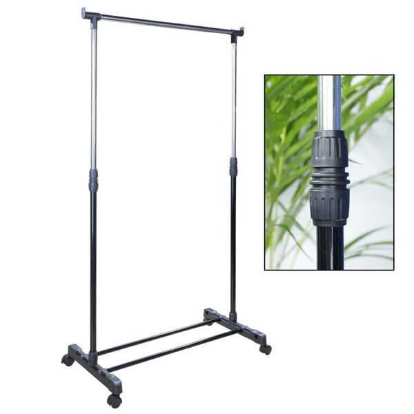 HI Single Bar Garment Rack Black