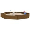vidaXL Sandbox with Seats Honey Brown Octagon Solid Wood Pine