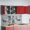 vidaXL Tool Cabinet Set with Shelf 5 pcs Red Powder-Coated Steel