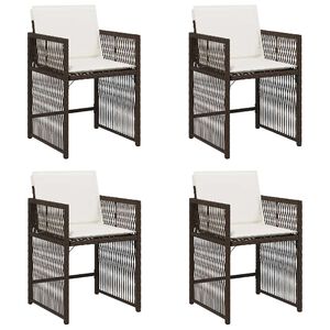 vidaXL Garden Chairs with Cushions 4 pcs Brown Poly Rattan