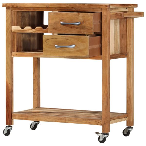 vidaXL Kitchen Trolley 80x45x91 cm Solid Acacia Wood
