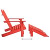 vidaXL 2-Seater Garden Adirondack Chair&Ottoman Fir Wood Red