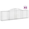 vidaXL Arched Gabion Baskets 5 pcs 300x30x80/100 cm Galvanised Iron