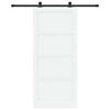vidaXL Sliding Door White and Black 93 x 211 cm Solid Pine Wood