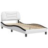vidaXL Bed Frame with LED without Mattress "Hvar" White and Black 80x200 cm