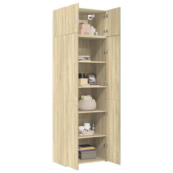 vidaXL Storage Cabinet Sonoma Oak 70x42.5x225 cm Engineered Wood