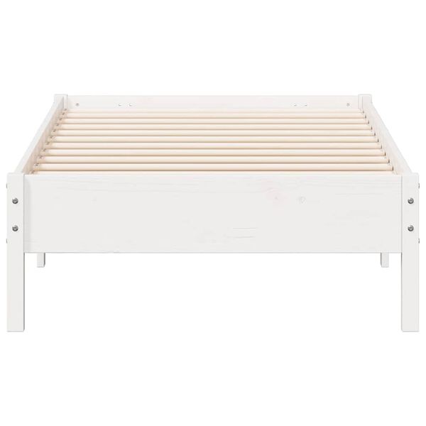vidaXL Bed Frame without Mattress White 75x190 cm Small Single Solid Wood Pine
