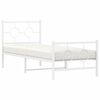 vidaXL Metal Bed Frame without Mattress with Footboard White 75x190cm