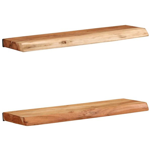 vidaXL Wall Shelves 2 pcs 60x20x3.5 cm Solid Wood Acacia