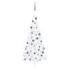 vidaXL Artificial Half Pre-lit Christmas Tree with Ball Set White 240 cm