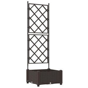 vidaXL Garden Planter Brown 40 x 40 x 125.5 cm PP