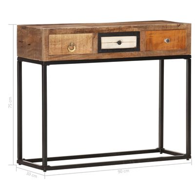 vidaXL Console Table Gold 90x30x75 cm Solid Reclaimed Wood