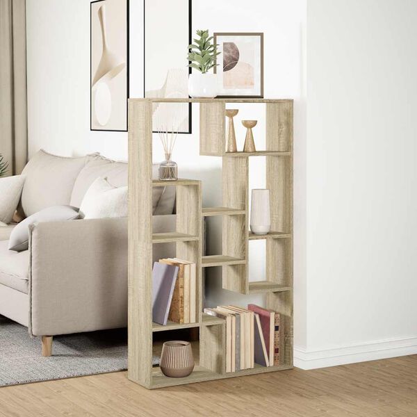 vidaXL Bookcase Sonoma Oak 72x20x120.5 cm Engineered Wood