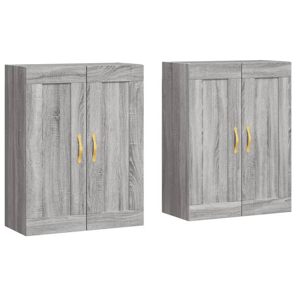 vidaXL Wall Mounted Cabinets 2 pcs Grey Sonoma Engineered Wood