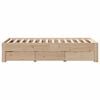 vidaXL Bed Frame without Mattress with Drawers 75x190 cm Small Single Solid Wood Pine