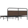 vidaXL Metal Bed Frame without Mattress Brown Oak 193x203 cm