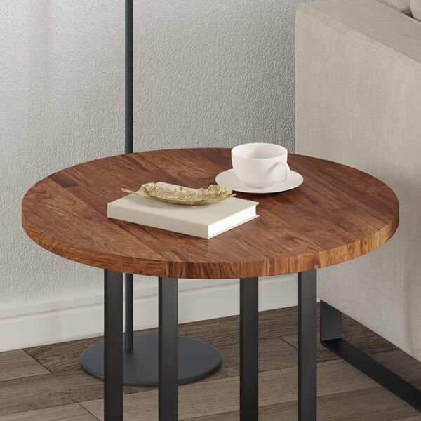 vidaXL Table Top Light Brown &Oslash; 60 x 2.5 cm Solid Oak Wood