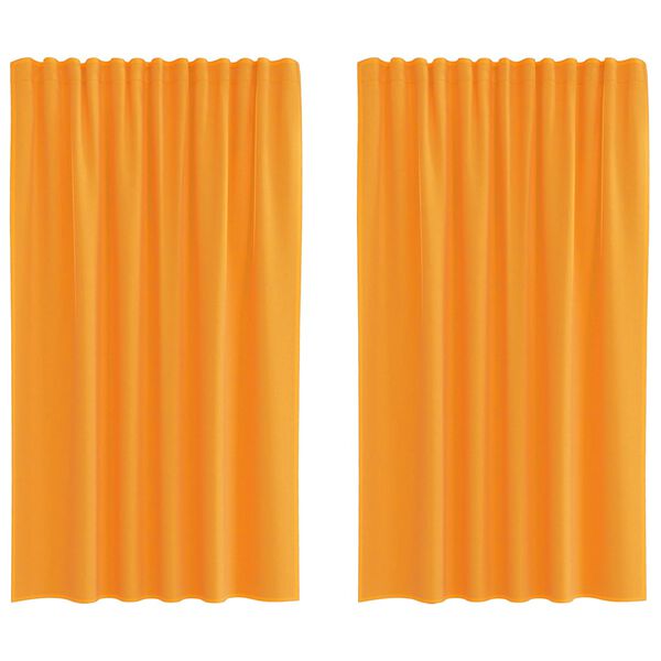 vidaXL Voile Curtains with Rod Pockets 2 pcs Orange
