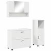 vidaXL Bathroom Furniture Set 3 pcs White Engineered Wood and Metal