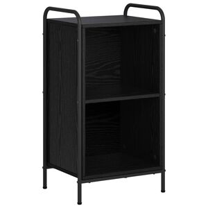 vidaXL Book Cabinet 43 x 33 x 80 cm Engineered Wood Black Oak