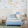 vidaXL Children's Bed Frame with Headboard Blue 90 x 190 cm PU