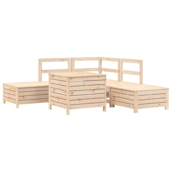 vidaXL 6 Piece Garden Sofa Set Solid Wood Pine