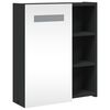 vidaXL Bathroom Mirror Cabinet with LED Light Black 45x13x52 cm