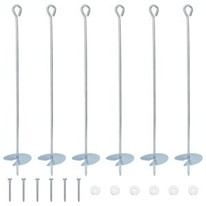 vidaXL Earth anchor 6 pcs Galvanized Metal Silver