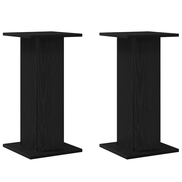 vidaXL Plant Stand 2 pcs Black Oak 30 x 30 x 60 cm Engineered wood