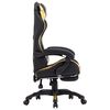 vidaXL Racing Chair with Footrest Gold and Black Faux Leather
