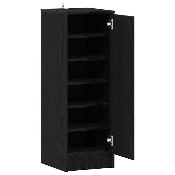 vidaXL Shoe Cabinet Black Oak 32 x 35 x 92 cm Engineered Wood