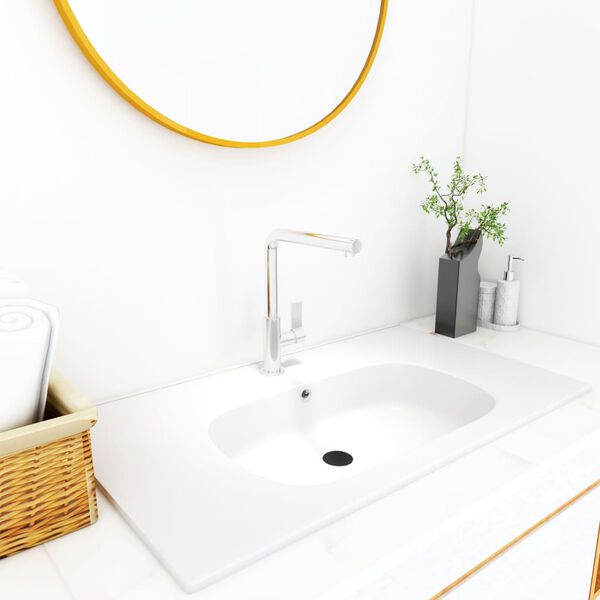 vidaXL Built-in Wash Basin 805x460x105 mm SMC White