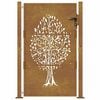 vidaXL Garden Gate 100x125 cm Corten Steel Tree Design
