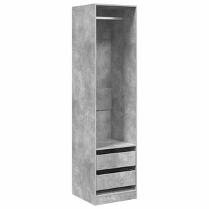 vidaXL Wardrobe with Drawers Concrete Grey 50x50x200 cm Engineered Wood