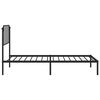 vidaXL Metal Bed Frame without Mattress with Headboard Black 107x203cm