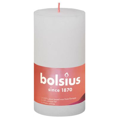 Bolsius Rustic Pillar Candles Shine 4 pcs 130x68 mm Cloudy White