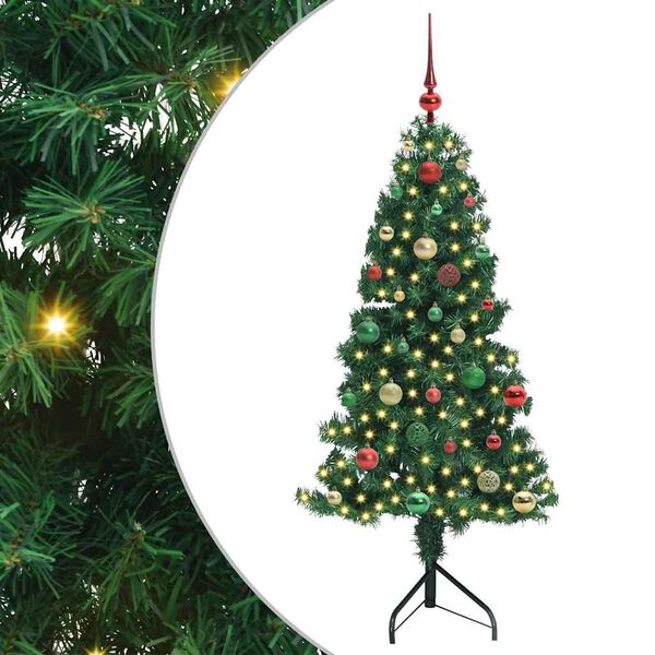 vidaXL Corner Artificial Christmas Tree Green 150 cm PVC and Metal