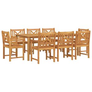 vidaXL Garden Dining Set 9 pcs Brown Solid Acacia Wood